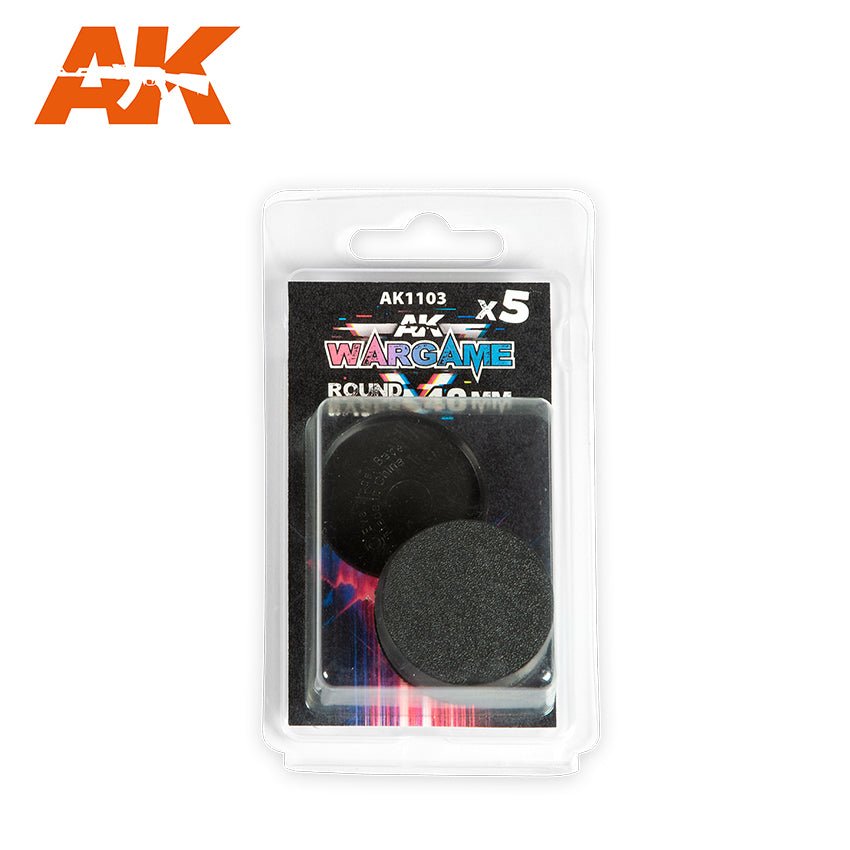 AK Interactive Plastic Wargame Bases. Round Base 40mm (5 Units) - Con T de Tlacuache - Ak Interactive