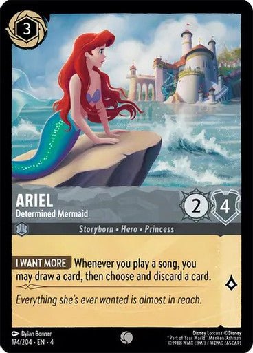 Ariel - Determined Mermaid ( Non - foil ) | Ravesburger - Con T de Tlacuache - Ravensburger