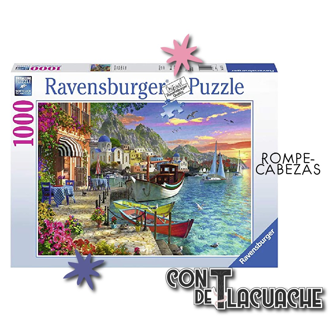 Atardecer Griego (1000pzas) | Ravensburger - Con T de Tlacuache - Ravensburger