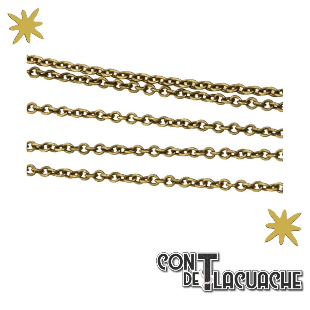 Cadena - Bronce / Hobby Chain 3mm - Antique Bronze (1 meter) | Green Stuff World - Con T de Tlacuache - Green Stuff World