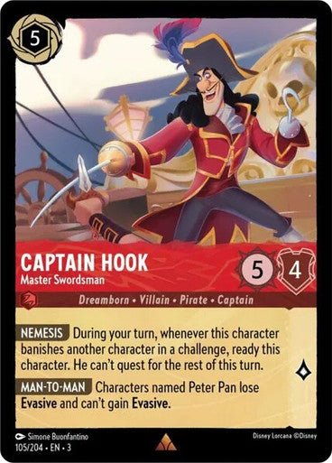 Captain Hook - Master Swordsman (Non - foil) - Con T de Tlacuache - Ravensburger