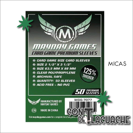 Card Game Sleeves (63.5x88mm) Premium Protection (50pzas) | Mayday Games - Con T de Tlacuache - Mayday Games