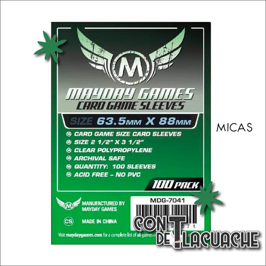 Card Game Sleeves (63.5x88mm) Standard Protection (100pzas) | Mayday Games - Con T de Tlacuache - Mayday Games
