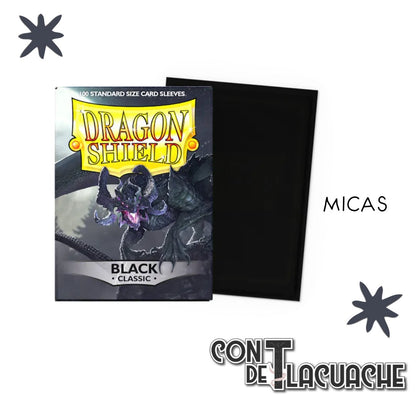 Classic Sleeves - Standard Size "Black" 100 pz | Dragonshield - Con T de Tlacuache - Dragonshield