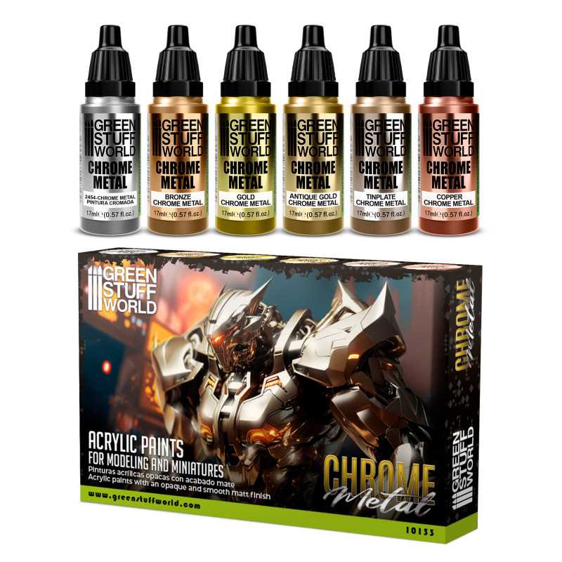 Cromadas Paint Set - Chrome Paint Set (Box X6) | Green Stuff World - Con T de Tlacuache - Green Stuff World