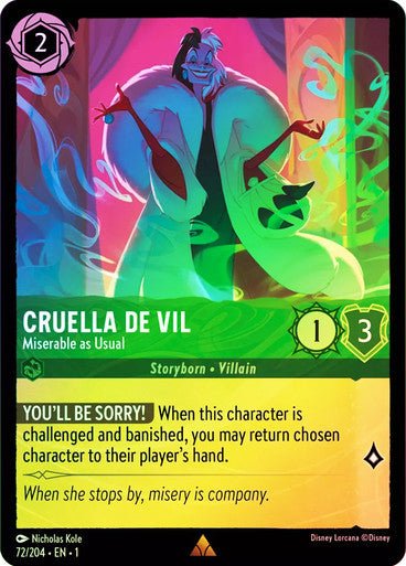 Cruella de Vil - Miserable As Usual ( Cold Foil ) - Con T de Tlacuache - Ravensburger