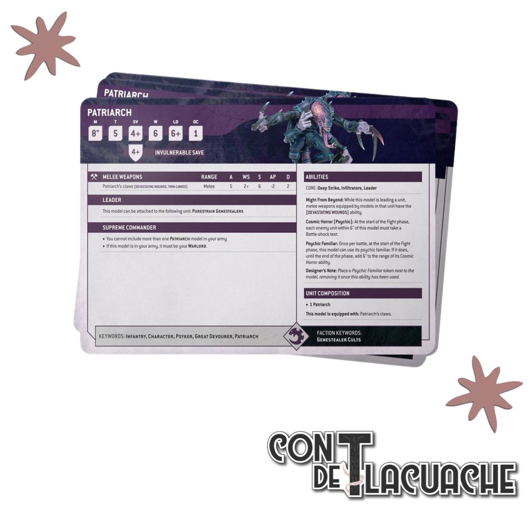 Datasheet Cards: Genestealer Cults (Eng) | Games Workshop - Con T de Tlacuache - Games Workshop