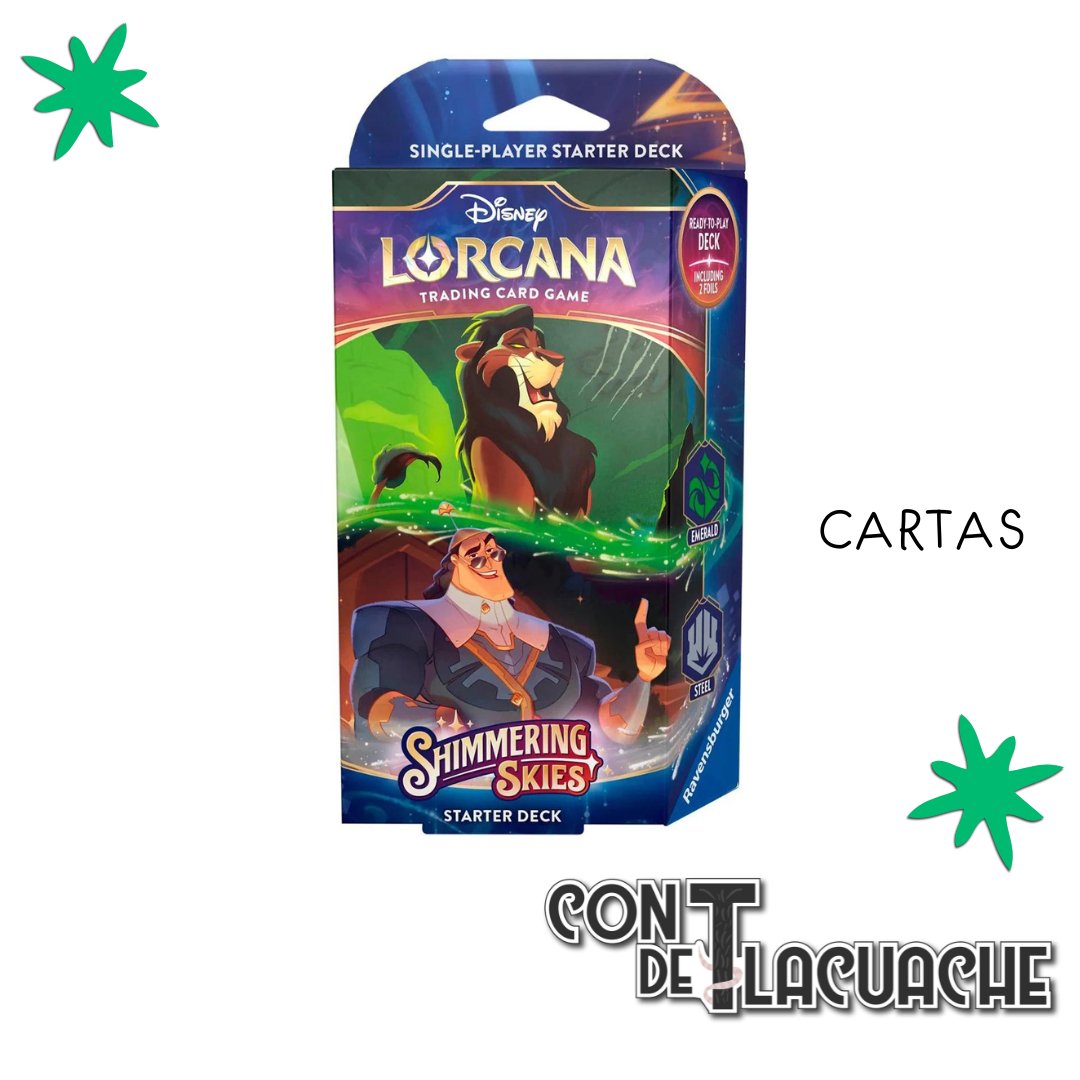 Deck Disney Lorcana Shimmering Skies (Emerald & Steel) | Ravensburger - Con T de Tlacuache - Lorcana