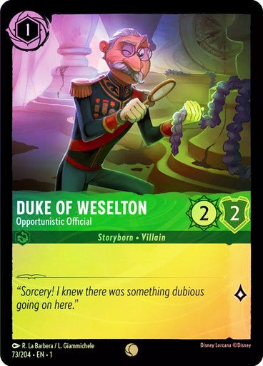 Duke of Weselton - Opportunistic Official ( Cold Foil ) - Con T de Tlacuache - Ravensburger