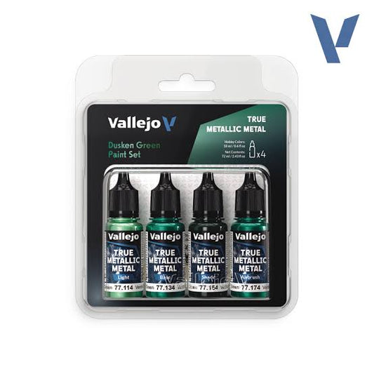 Dusken Green Paint Set | Vallejo True Metallic Metal - Con T de Tlacuache - Vallejo