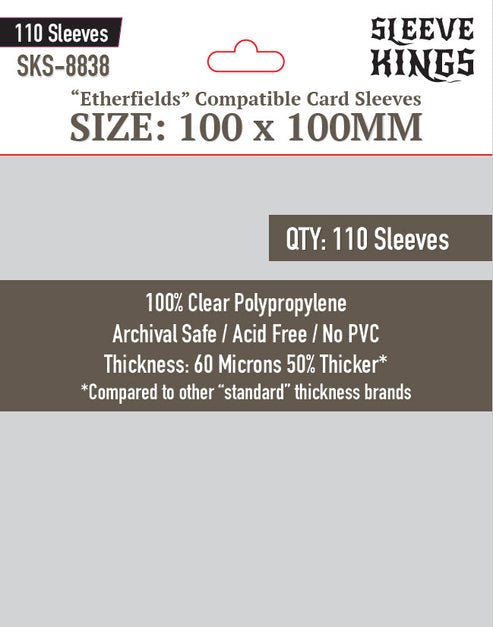 Etherfields Compatible Sleeves (100 X 100 MM) 110 Pack | Sleeve Kings - Con T de Tlacuache - Sleeve Kings