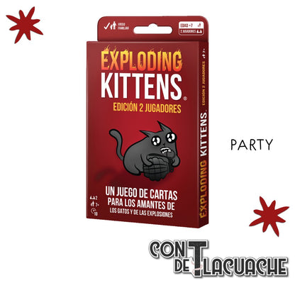 Exploding Kittens Edición 2 Jugadores | Asmodee - Con T de Tlacuache - Con T de Tlacuache