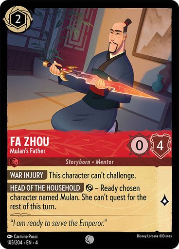 Fa Zhou - Mulan's Father ( Non - foil ) | Ravesburger - Con T de Tlacuache - Ravensburger