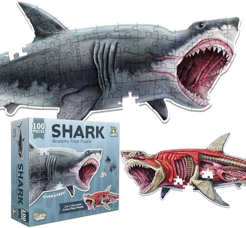 Floor Puzzle Shark 100 pz | Genius Games Junior - Con T de Tlacuache - Con T de Tlacuache