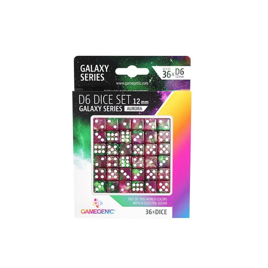 Galaxy Series - Aurora - D6 Dice Set 12 mm (36 pcs) | Gamegenic - Con T de Tlacuache - Gamegenic