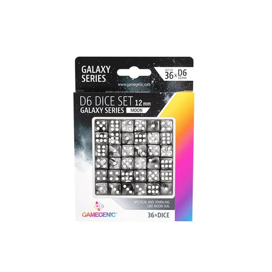 Galaxy Series - Moon - D6 Dice Set 12 mm (36 pcs) | Gamegenic - Con T de Tlacuache - Gamegenic