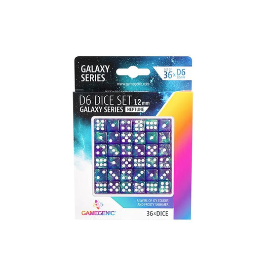 Galaxy Series - Neptune - D6 Dice Set 12 mm (36 pcs) | Gamegenic - Con T de Tlacuache - Gamegenic