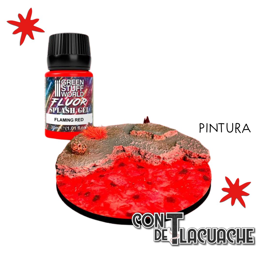 Gel De Salpicaduras Rojo Fluor - Splash Gel Flaming Fluor Red 30Ml | Green Stuff World - Con T de Tlacuache - Green Stuff World