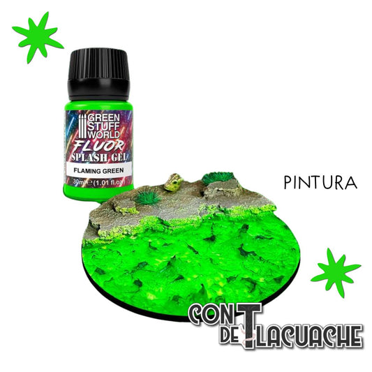 Gel Salpicaduras Verde Lima Fluor - Splash Gel Flaming Fluor LimeGreen 30Ml | Green Stuff World - Con T de Tlacuache - Green Stuff World