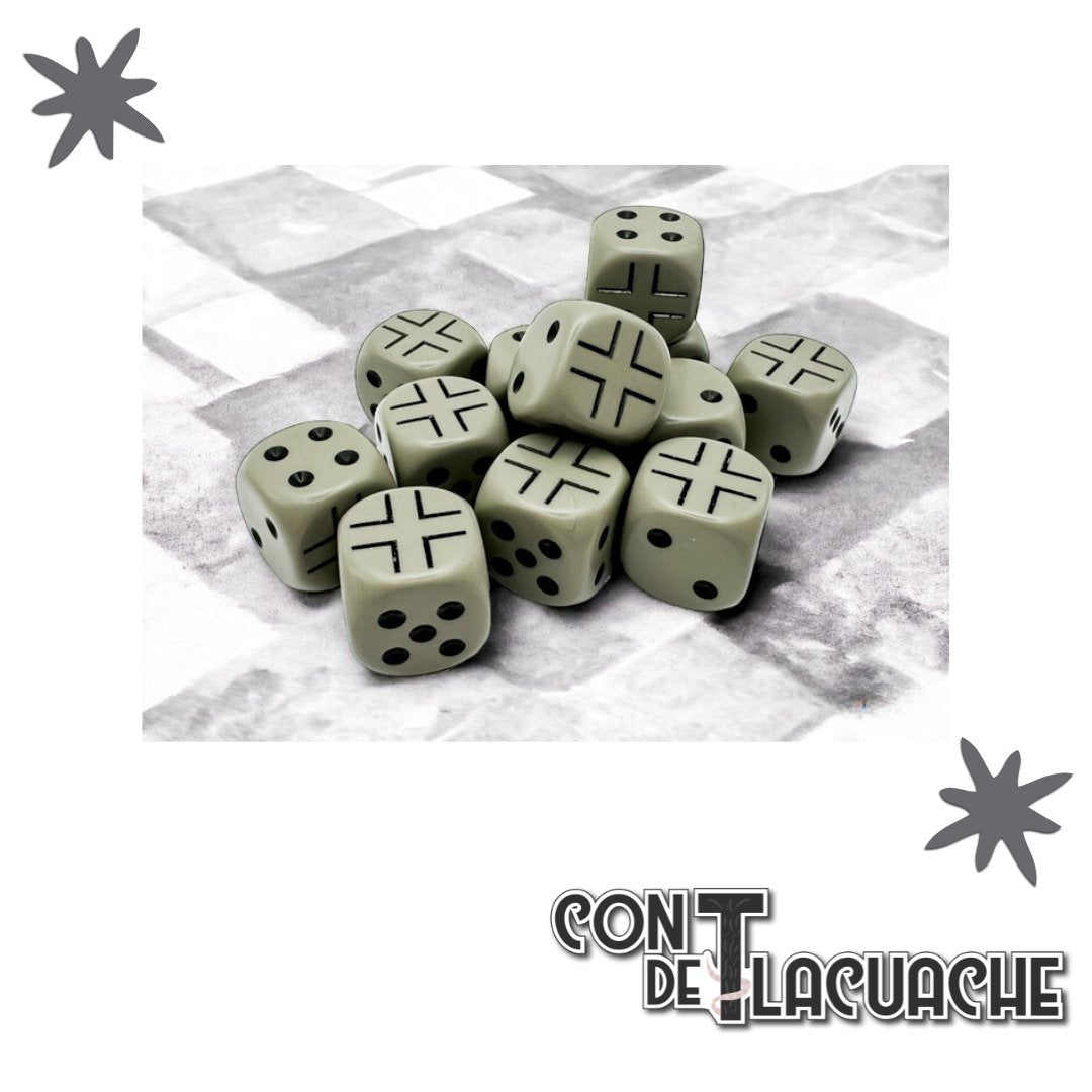 Germany War Dice Opaque Dark Grey/black 16mm d6 Dice Block (12 dice) | Chessex - Con T de Tlacuache - Con T de Tlacuache