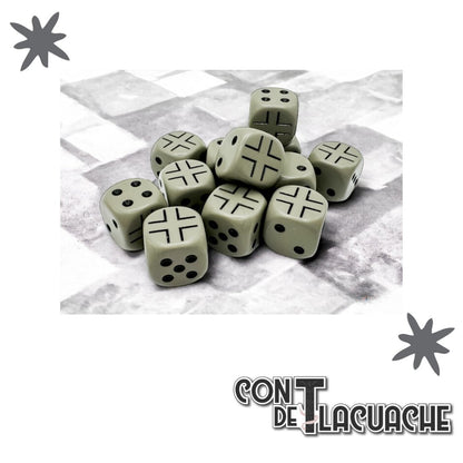 Germany War Dice Opaque Dark Grey/black 16mm d6 Dice Block (12 dice) | Chessex - Con T de Tlacuache - Con T de Tlacuache