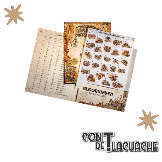 Gloomhaven Sticker Set & Map Jaws of Lion | Cephalofair - Con T de Tlacuache - Con T de Tlacuache