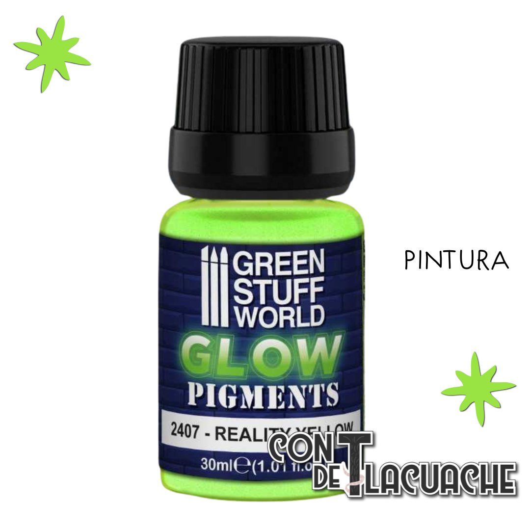 Glow In The Dark Pigment - Reality Yellow - Green 30Ml | Green Stuff World - Con T de Tlacuache - Green Stuff World
