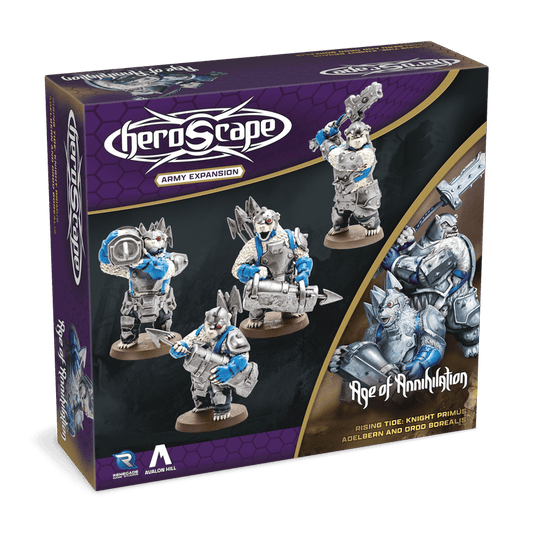 Heroscape Rising Tide - Knight Primus Adelbern & Ordo Borealis Army Expansion - Con T de Tlacuache - Renegade Game Studios