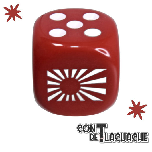 Japan War Dice Opaque Red/white 16mm d6 Dice Block (12 dice) | Chessex - Con T de Tlacuache - Con T de Tlacuache