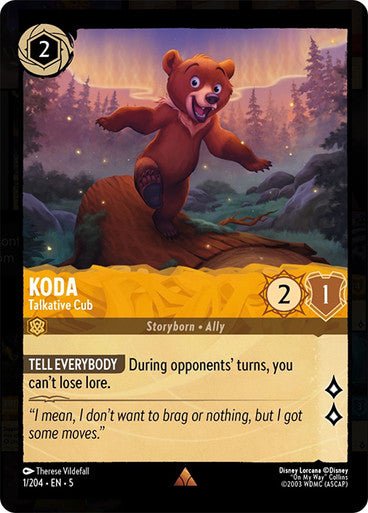 Koda - Talkative Cub (Non - foil ) - Con T de Tlacuache - Ravensburger