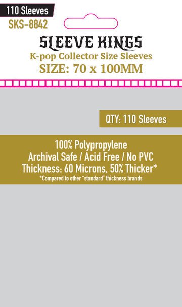 Kpop Collector Size (70 X 100 MM) 110 pack | Sleeve Kings - Con T de Tlacuache - Sleeve Kings