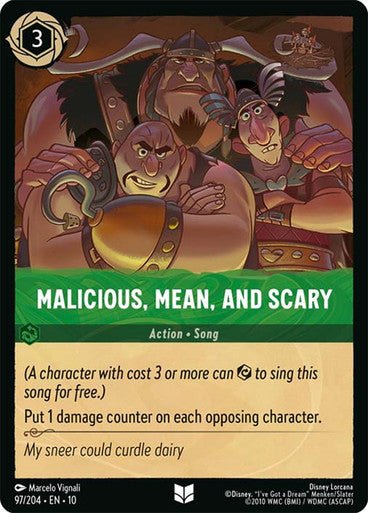 Malicious, Mean, and Scary (Non - foil) - Con T de Tlacuache - Ravensburger