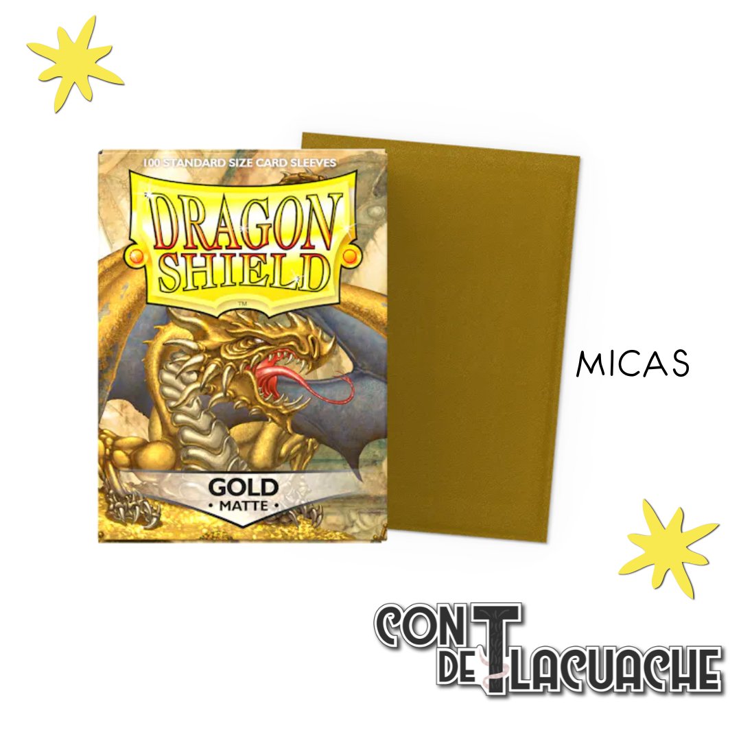 Matte Sleeves - Standard Size "Gold" 100 pz | Dragonshield - Con T de Tlacuache - Dragonshield