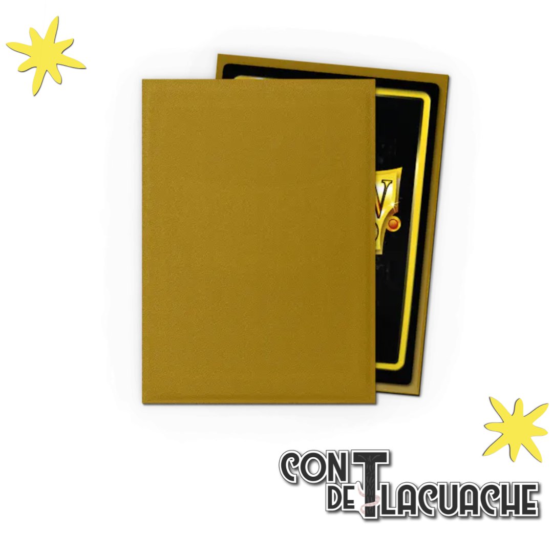 Matte Sleeves - Standard Size "Gold" 100 pz | Dragonshield - Con T de Tlacuache - Dragonshield