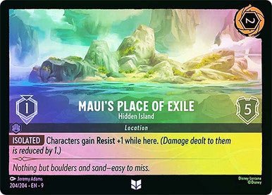 Maui's Place of Exile - Hidden Island (Cold Foil) - Con T de Tlacuache - Ravensburger