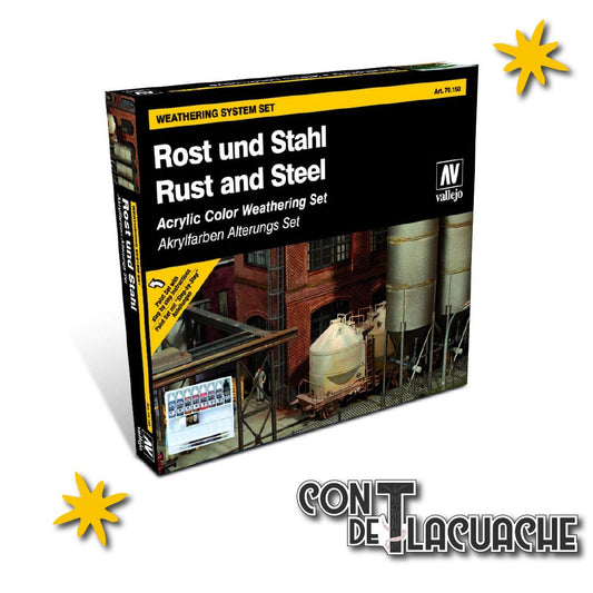 MC Effects Rust & Steel (9) +2 Brushes | Vallejo - Con T de Tlacuache - Acrylicos Vallejo