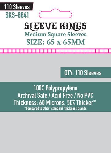 Medium Square Sleeves (65 X 65 MM) 110 Pack | Sleeve Kings - Con T de Tlacuache - Sleeve Kings