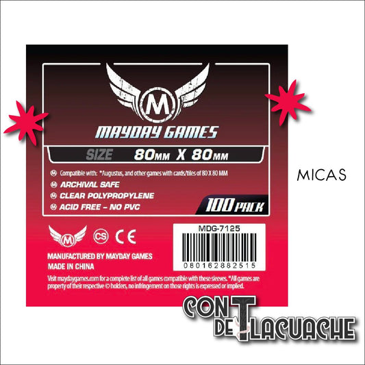 Micas Medianas Cuadradas (80x80mm) Standard Protection (100pzas) | Mayday Games - Con T de Tlacuache - Mayday Games