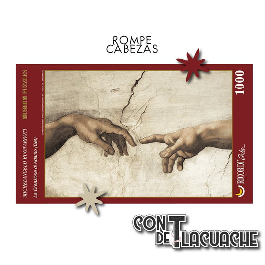 Miguel Ángel - La Creación de Adán (Detalle Manos) (1000piezas) | Ricordi - Con T de Tlacuache - Ricordi