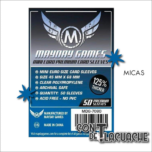 Mini Euro Micas (45x68mm) Premium Protection (50pzas) | Mayday Games - Con T de Tlacuache - Mayday Games