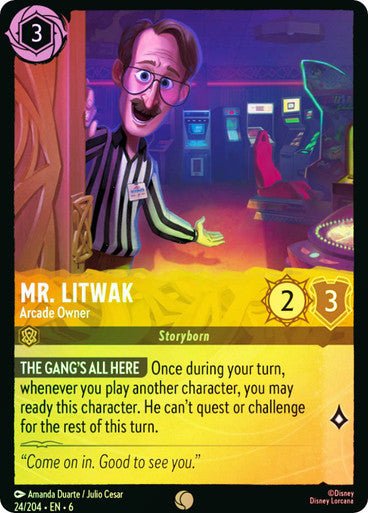 Mr. Litwak - Arcade Owner ( Cold Foil ) - Con T de Tlacuache - Ravensburger