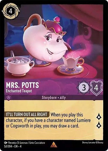 Mrs. Potts - Enchanted Teapot ( Non - foil ) | Ravesburger - Con T de Tlacuache - Ravensburger