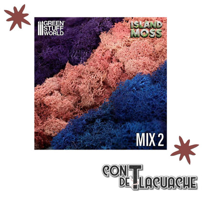 Musgo Modelismo / Scenery Moss - RosaClaro/Azul/Violeta | Green Stuff World - Con T de Tlacuache - Green Stuff World