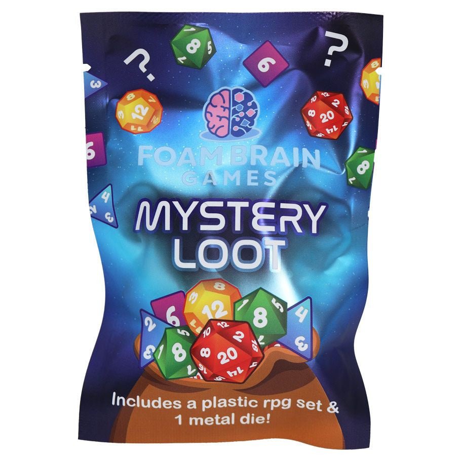 Mystery Loot Plastic RPG Dice Set & Bonus Metal Die | Foam Brain Games - Con T de Tlacuache - Con T de Tlacuache