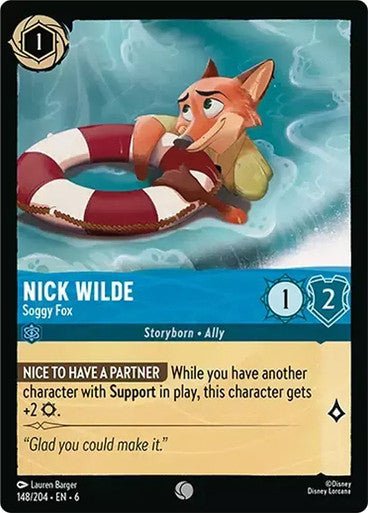 Nick Wilde - Soggy Fox ( Non - foil ) - Con T de Tlacuache - Ravensburger