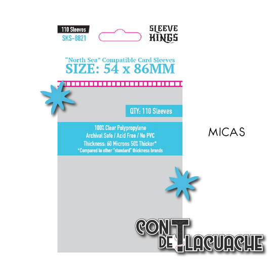 North Sea Card Sleeves (54x86mm) (110pzas) | Sleeve Kings - Con T de Tlacuache - Sleeve Kings