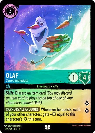 Olaf - Carrot Enthusiast ( Cold Foil ) | Ravesburger - Con T de Tlacuache - Ravensburger