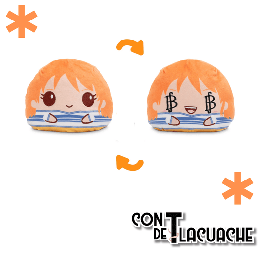 One Piece: Nami 4" Reversible Plushie | TeeTurtle - Con T de Tlacuache - TeeTurtle