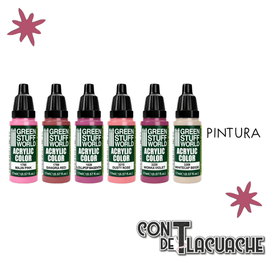 Paint Set Acrylic Colors - Evil Pink (Box X6) | Green Stuff World - Con T de Tlacuache - Green Stuff World