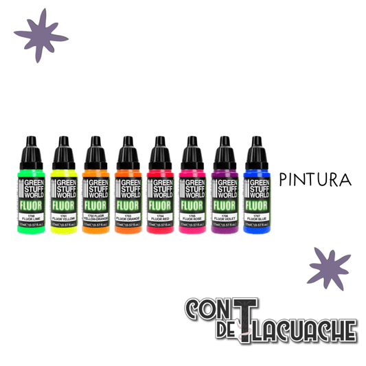 Paint Set - Fluor Paints (Box X8) | Green Stuff World - Con T de Tlacuache - Green Stuff World